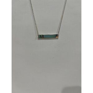 Silver‎ 925 M initial charm Necklace
